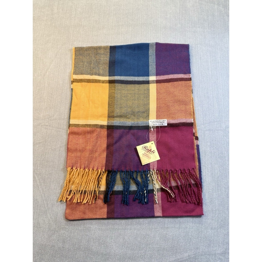 Rapti Fashion Handmade Cashmere Silk Viscose Shawl 14"x66" Women's Scarf NWT